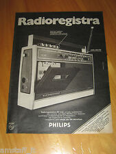 PHILIPS RADIO RADIOREGISTRATORE RR 332=ANNO 1974=PUBBLICITA=ADVERTISING= usato  Italia