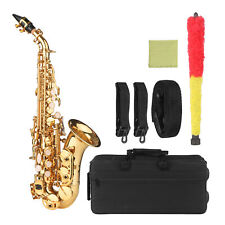 Saxofone soprano curvo latão dourado lacado Bb Sax instrumento de sopro E6K9 comprar usado  Enviando para Brazil