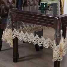 Waterproof PVC Transparent Soft Dining Table Cloth Lace Embroidered Table Cover for sale  Shipping to South Africa