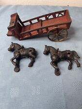 Vintage Original cast iron Horse drawn wagon hubley arcade kenton For Parts for sale  Shipping to South Africa
