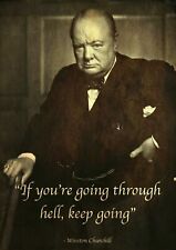Used, Vintage Winston Churchill Motivational Quotes Print Poster Wall Art Picture A4 + for sale  MANCHESTER