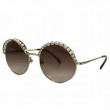 Gafas de sol redondas de imitación perla Chanel gafas oro marrón lentes 53 20-140 para mujer  segunda mano  Embacar hacia Mexico