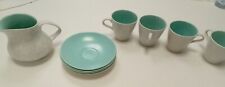 Poole Pottery Twintone Ice Green & Seagull 4 Cups & Saucers & Milk Jug for sale  THETFORD