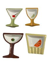 Mini conjunto de cinzeiro de cerâmica coquetel Martini pintado 4 peças retrô decoração moderna de bar comprar usado  Enviando para Brazil