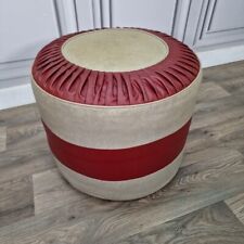 Retro Vintage Red Foot Stool Pouffe Leather Faux Ottoman Retro Moroccan for sale  Shipping to South Africa