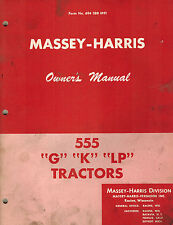 MASSEY-HARRIS VINTAGE 555 TRACTOR OWNER'S MANUAL Form No. 694388M91 "ORIGINAL", used for sale  Canada