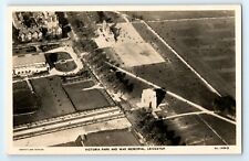 POSTCARD Leicester Victoria Park & War Memorial, aerial air view, Aerofilms RP for sale  Shipping to South Africa