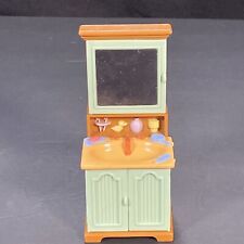 Used, Fisher Price Loving Family Dollhouse Blue Bathroom Vanity Sink Medicine Cabinet for sale  Shipping to South Africa