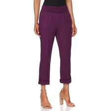 Wendy Williams Women's Stylish Foldover Pull-on Pants Plum X-Small Size HSN for sale  Shipping to South Africa