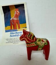 Vintage Small Carved Wooden Swedish Dala Horse by Nils Olsson 3" for sale  Shipping to South Africa