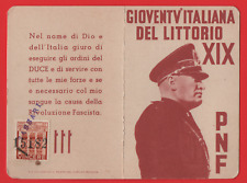 Tessera fascista g.i.l. usato  Bologna