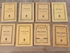 Lote de 8 partituras de bolsillo de música clásica edición Eulenburg Mozart, Brahms, Straus segunda mano  Embacar hacia Argentina