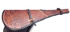 "Western Rifle Shotgun Scabbard Basket Tooling Leather 35" Height, 7" Wide" for sale  Shipping to South Africa
