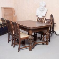 Antique Carved Oak Dining Table And 4 Chairs Country Refectory Carved for sale  Shipping to South Africa