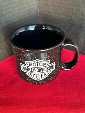 Harley Davidson Motorcycles Black Speckled Coffee Mug  Cup Milwaukee WI A24 for sale  Shipping to South Africa