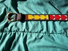 SOUTHWEST BEADED BROWN LEATHER MAN'S WESTERN BELT 47 INCHES for sale  North Bergen