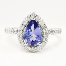2.50 Ct Certified Natural Tanzanite Diamond Ring 14K Solid White Gold Ring for sale  Shipping to South Africa