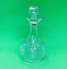Vintage Blown Glass Bottle 7” Decanter Ornate Floral Design Art Decor 21 for sale  Shipping to South Africa