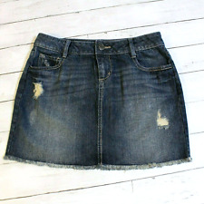 Apt. Saia jeans azul jeans feminina 9 tamanho 8 desgastada, usado comprar usado  Enviando para Brazil