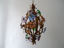 ~Lustre francês flores coloridas prismas de cristal estilo Maison Baguès ferramenta~ comprar usado  Enviando para Brazil