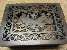 Vintage Ornate Engraved Trinket Wooden Box Hand Carved Antique Boxes Sew 10688 for sale  Shipping to South Africa