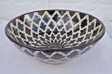 HAND PAINTED CERAMIC WASH BASIN * BLACK & WHITE  * FES POTTERY * 2 SIZES, used for sale  Shipping to South Africa
