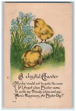 Postal de Pascua bebé pollitos en la parte superior de huevos y flores c1910 publicada antigua segunda mano  Embacar hacia Argentina