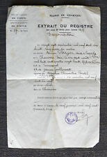 Charvieu 1919 acte d'occasion  Villeurbanne