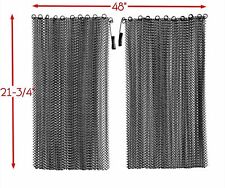 Jestesen Fireplace Black Mesh Replacement Curtain Screen 2 Panels 22" x 48"  for sale  Shipping to South Africa