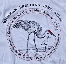 Camiseta de Colección Michigan Cría de Pájaros Audubon DNR Atlas Gráfico Corte LRG EE. UU. segunda mano  Embacar hacia Mexico