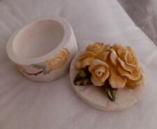 Used, Vintage - 3-D Yellow Roses - Round Trinket Box / jewelry Box SHUDEHILL  for sale  WORTHING