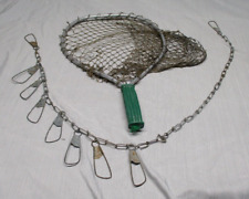Vintage DotLine Aluminum Trout Fishing Net (#4000Y) & 9 Hook Stringer for sale  Shipping to South Africa