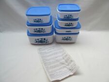 Używany, Używane retro Mastercook niebieskie białe małe plastikowe pojemniki do przechowywania żywności z klipsem na sprzedaż  Wysyłka do Poland
