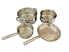Vintage Karlson Switzerland 4-Piece Stainless Steel Cookware Set, used for sale  Shipping to South Africa