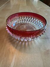 Vintage Indiana Glass Diamond Point Ruby Flash Bowl 5" Diameter 2" Tall, used for sale  Shipping to South Africa