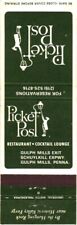 Picket Post, Restaurant-Cocktail Lounge, Gulph Mills, PA Vintage Matchbook Cover for sale  Shipping to South Africa