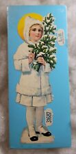 MINT 1920s L & B. Germany Vintage Antique Girl w Christmas Tree Embossed Die-Cut for sale  Shipping to South Africa