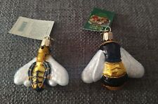 Adornos de vidrio Old World Christmas HONEY BEE 12520 y Bumblebee 12521 con caja OWC segunda mano  Embacar hacia Argentina