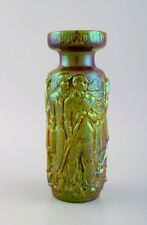 Art Deco Zsolnay vase in glazed ceramics modelled with workers. for sale  Shipping to South Africa