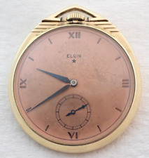 RELÓGIO DE BOLSO VINTAGE ART DECO 12s ELGIN 19 JEWEL GRADE 491 10k cheio de ouro comprar usado  Enviando para Brazil