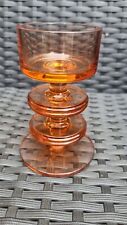 Vintage Wedgwood Sheringham Glass Candlestick 2 Rings Topaz Orange C1970 ? for sale  Shipping to South Africa