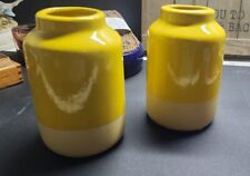 Par de 2 vasos de cerâmica amarela em dois tons comprar usado  Enviando para Brazil