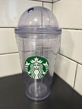 2012 Starbucks Frappuccino Cup Tumbler Clear Plastic Dome Lid 16 Ounces EUC for sale  Portland