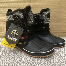 Khombu Keri  Womens Black Size 7  Winter Waterproof Duck Boots Faux Fur Leather, used for sale  Shipping to South Africa