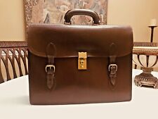 PAPWORTH English Brown Bridle Leather Briefcase / Messenger Bag - SWAINE ADENEY, used for sale  Shipping to South Africa