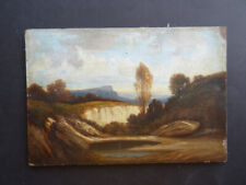 FRENCH ROMANTIC SCHOOL CA. 1830 - SUBTILE LANDSCAPE - OIL ON PANEL CIRCLE GRANET, used for sale  Shipping to South Africa