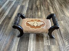 Vintage Walnut Needlepoint Stitch Moth Footstool Stool Bench, used for sale  Shipping to South Africa