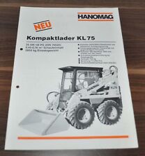 1989 Hanomag Kompaktowa ładowarka KL 75 Wheel Compact Loader Brochure Prospekt na sprzedaż  PL