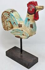 Estatueta de galo de madeira dura esculpida à mão em suporte pintada à mão comprar usado  Enviando para Brazil