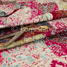 Tecido de estofamento padrão tradicional rosa damasco patchwork veludo estampado macio comprar usado  Enviando para Brazil
